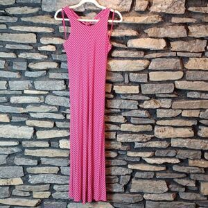 Women's  Gap pink stripe maxi dress sz small